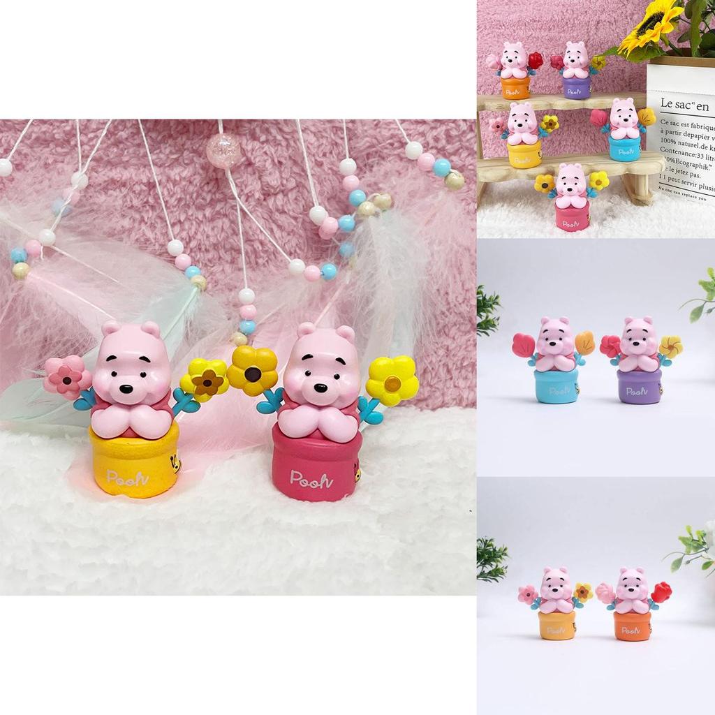 Adorable Winnie The Pooh Bear Creative Flower Pot Figurine Decorative Toy Model