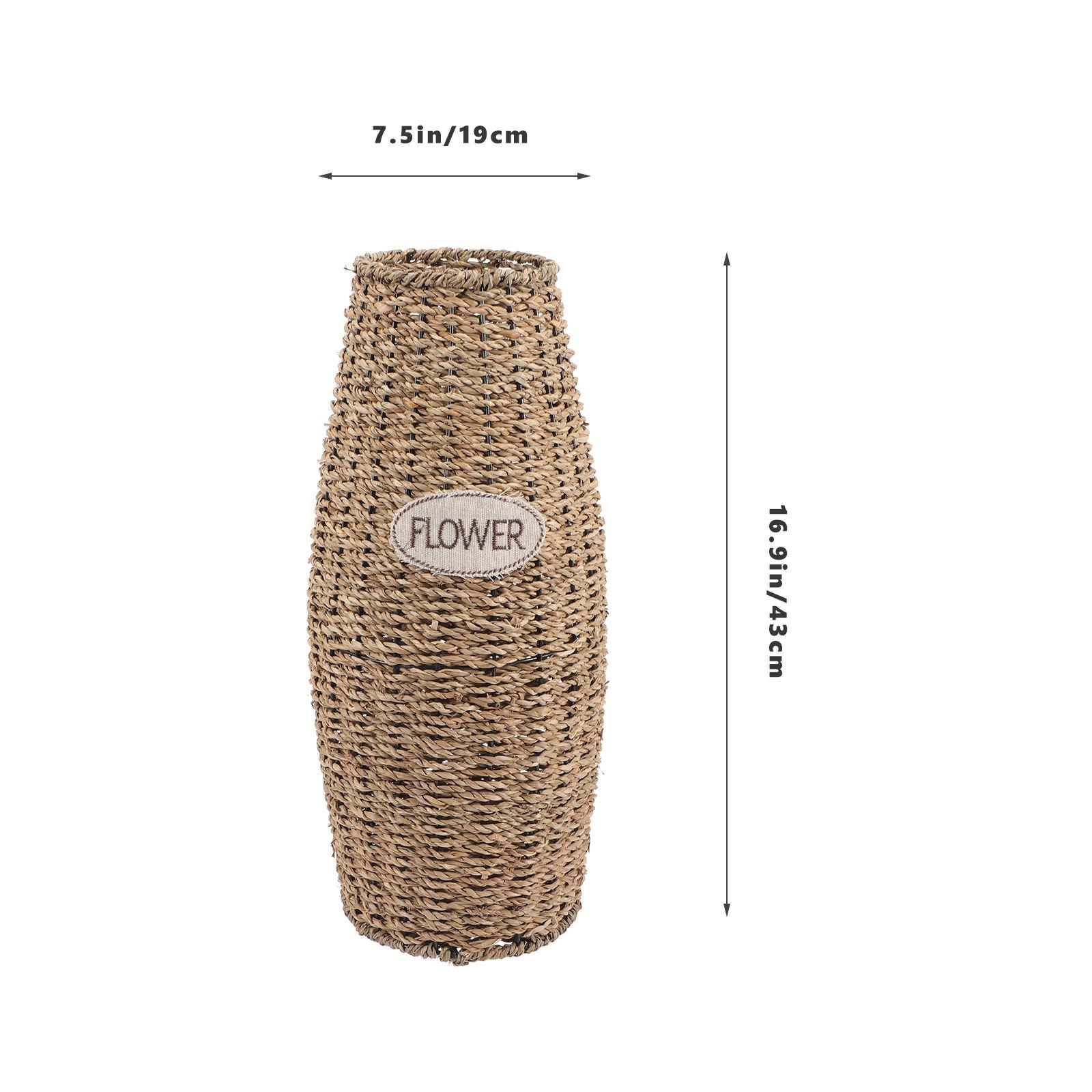 

Flower Arrangement Vase Dried Flower Container Desktop Vase Rattan Planter Vase Flower Container Living Room Home Decoration
