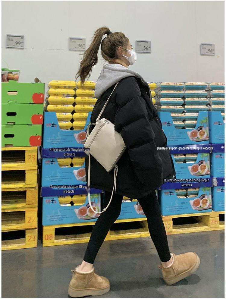 Hong Kong Style Women's Hooded Two-Piece Down Cotton Jacket - Short Winter Coat