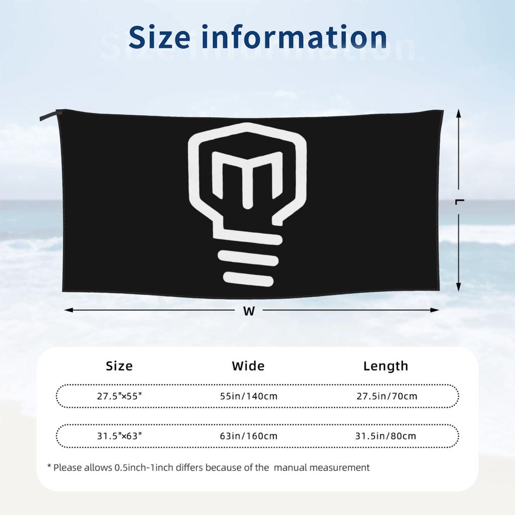 Mark Rober Hd Logo  Beach Towel Soft Microfiber Quick Dry Absorbent Quick Towels For Mountain Climbing