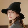 1pc Women's Halloween Witch Hat, Foldable Knitted Pointed Wizard Hat ,Suitable For Halloween Activities Winter Vampire Costume