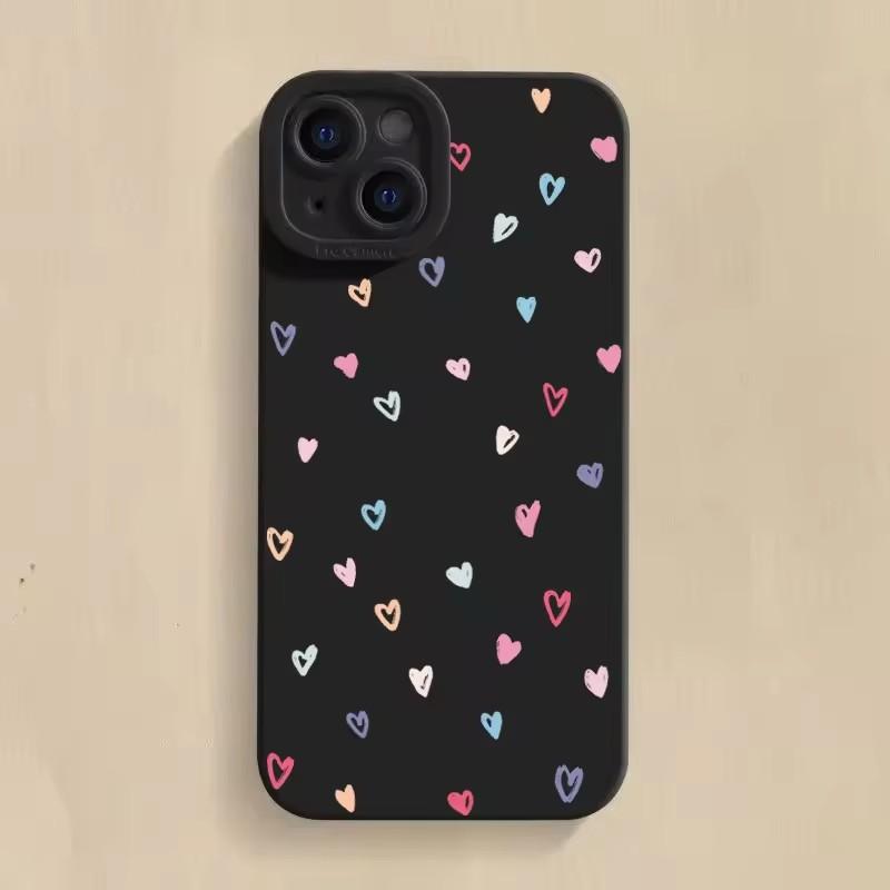 Colorful Small Love Heart Silicone Phone Case For Samsung Galaxy S25 S24 S23 Ultra S22 Plus S21 FE S20 A55 A54 A35 A15 Cover