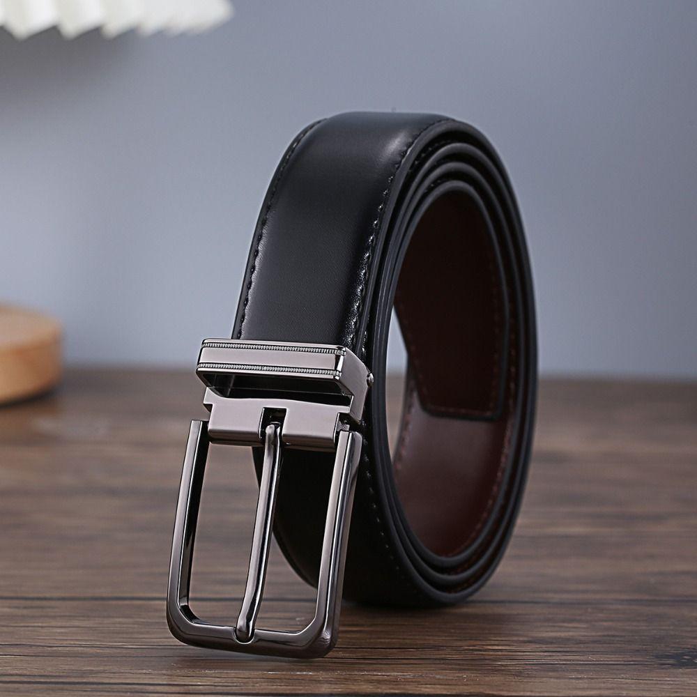 Double Sided Pin Buckle Belt Retro Designer Belt Men Leather Belt  Mens Accessories