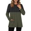 Womens Sweaters Crewneck Long Sleeve Shirts With Pockets Fall Outfits  Fashion Winter Clothing Side Slit
