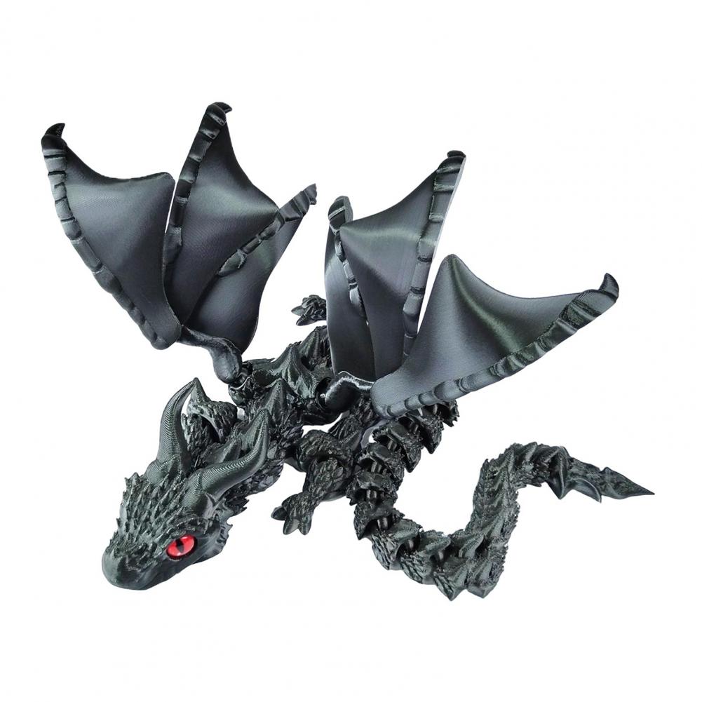 3D Printed Dragon Ornament Stress Relief Articulated Dragon Figurine With Wings Flexible Realistic Dragon Sculpture Home Decor