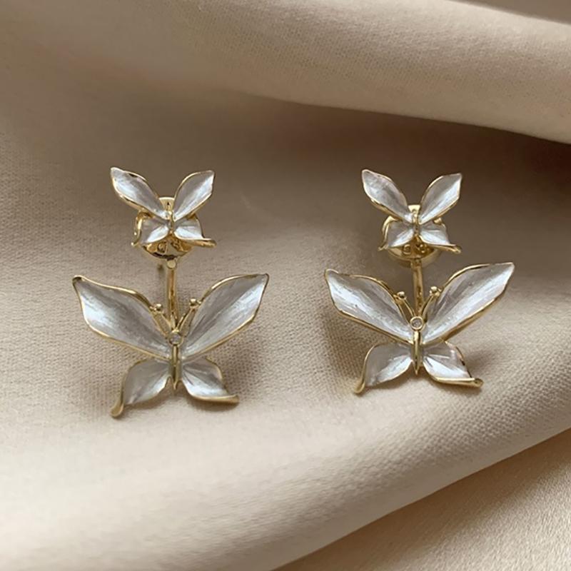 

Серьги Foxanry с геометрическим рисунком бабочки для женщин и девочек, креативные элегантные свадебные украшения для невесты, аксессуары, подарки, предотвращают аллергию 8mm серебряный