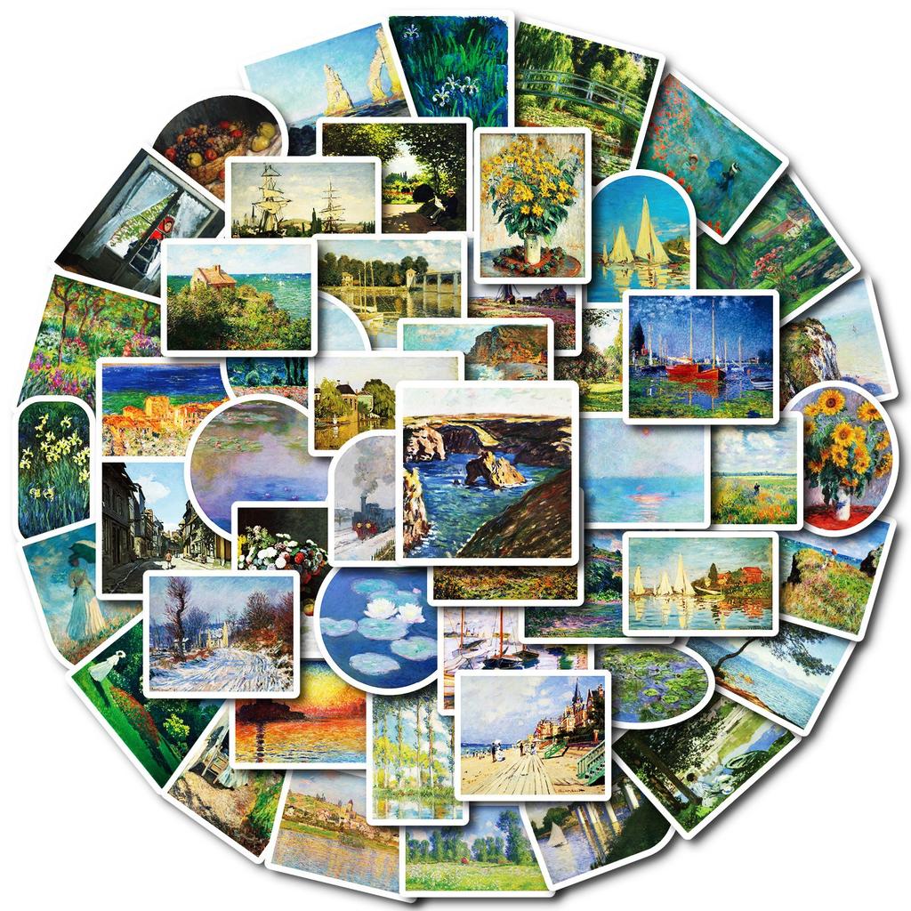 50 Romantisches Ölmalerei-Thema Graffiti-Sticker Künstlerische Atmosphäre Dekorative Sticker DIY Wasserbecher Kühlschrank