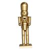 Golden Wooden Nutcracker Drumming Puppet Christmas Figures Toy Birthday Gift Traditional Handmade