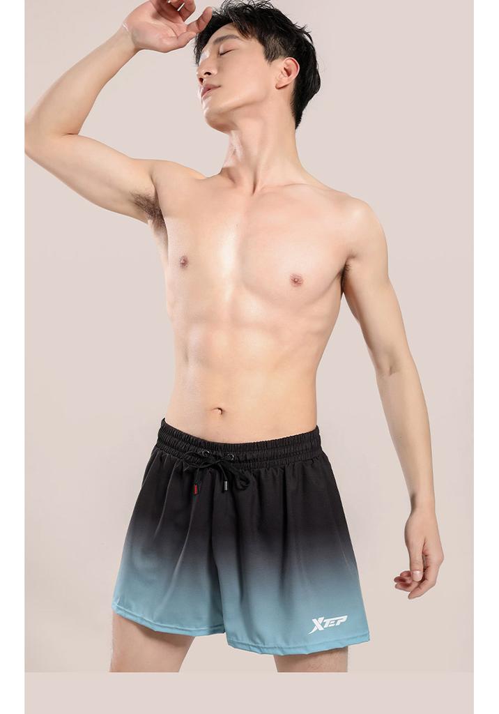 Xtep Swim Trunks for Men, Beach Flat Angle Swim Trunks, Hot Spring Bath, Anti Awkward Sports Shorts