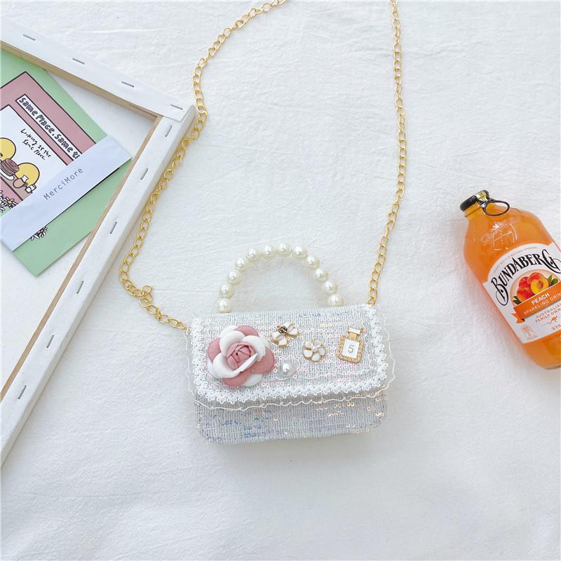 Charming Cartoon Princess Sequin Handbag Cute Mini Purse For Girls Pu Leather