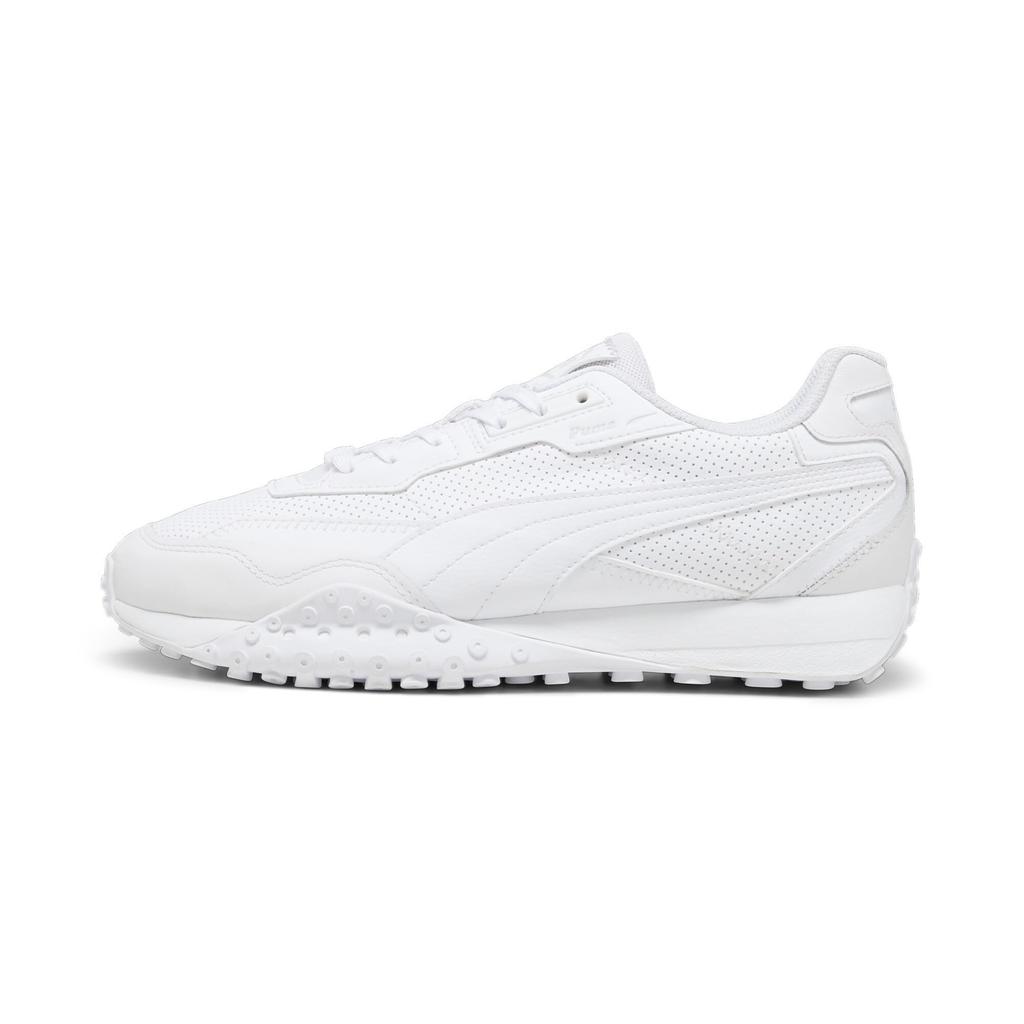 PUMA Black Top Rider Leather Gray Size cm Men's Sneakers, 393823, White/Glacial (01), 22.0