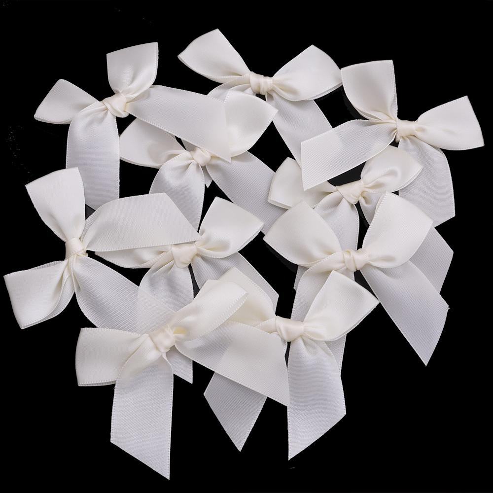 

10Pcs/Lot 8x8cm Colorful Satin Ribbon Bows Handmade Polyester Ribbon Bow Flower For Gift Wrapping Sewing Clothing DIY Headwear бежевый