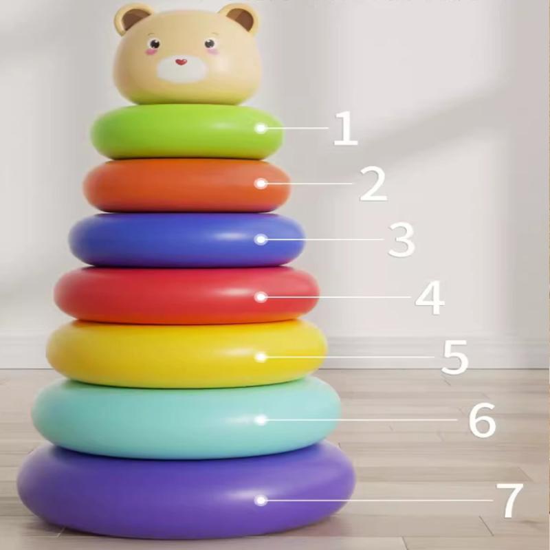 Montessori Baby Speelgoed Regenboog Stapelringen Vroege Educatie Puzzel Ontwikkelings Spelletjes Baby Leer Toren Stapel Speelgoed Voor Baby's