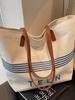2025 Large Capacity Canvas Tote for Women - College Student and Commute Bag with Embroidered Design
