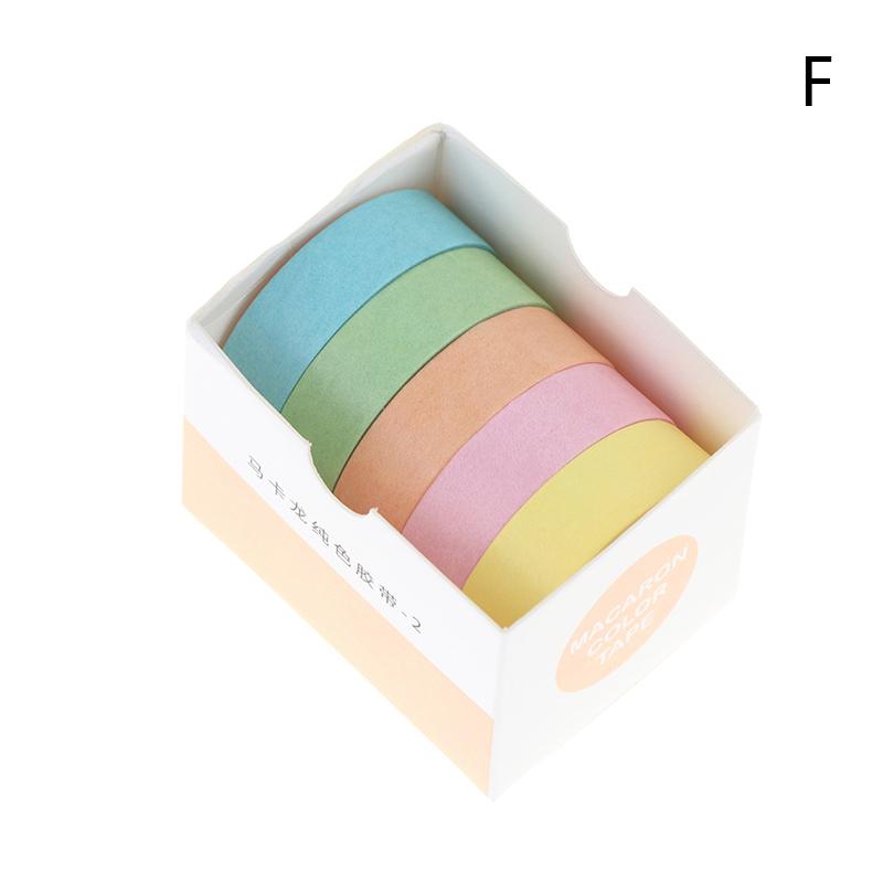 Zestaw 5 rolek/pudełko taśmy w jednolitym kolorze Taśma maskująca Taśma klejąca do scrapbookingu