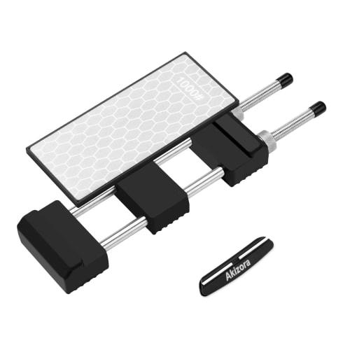 

Akizora Diamond Whetstone and Whetstone Stand Set, 400mm and 1000mm Double-Sided Whetstones, Diamond Whetstone Surface Refining, Whetstone Holder, Sta