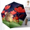 1pc Koala Flowers Night Automatic Folding Umbrella - Compact 8-Rib Design, Durable Plastic & Iron, Lightweight for Outdoor Daily Use078