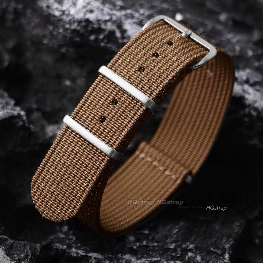 Quality Nylon Watch Strap for Smartwatch Silver Ring Buckle 18mm 19mm 20mm 22mm Man Women Ribbed Braid Replace Watch Accessories