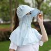 Flower Sun Protection Hat Sunscreen Bucket Hat with Mask Breathable Wide Brim Bucket Cap  Girl