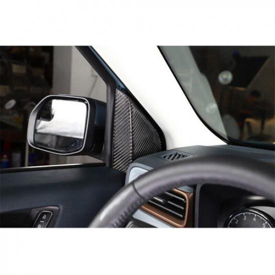 4PCS Real Carbon Fiber Car Door A-Pillar Interior Trim For Ford Maverick -23