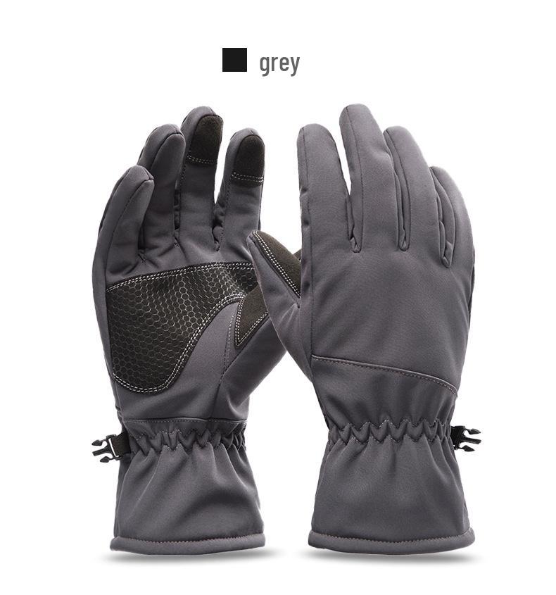 Men's Winter Touchscreen-Enabled Waterproof Non-Slip Cotton Gloves for Riding, Skiing, and Cold-Weather Protection.