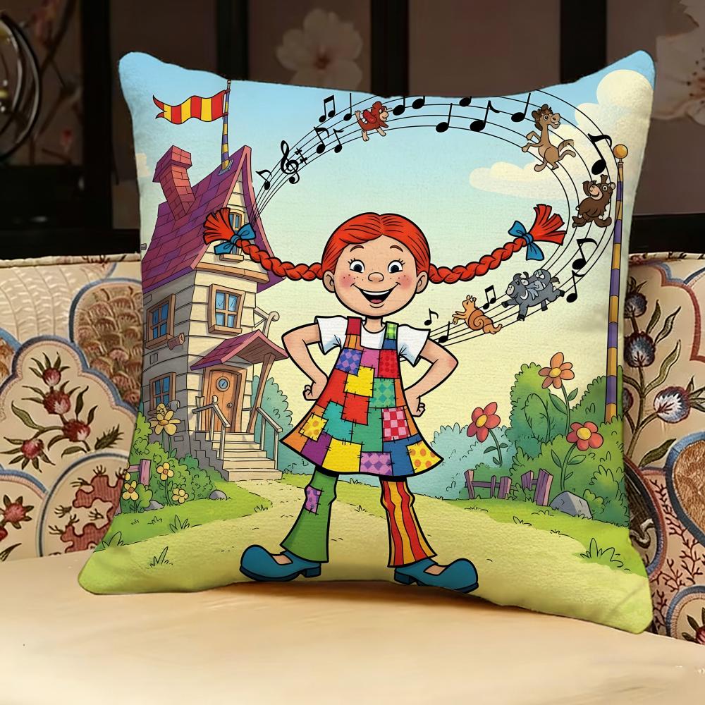 PPippi LLongstocking ANIME Pillow Case Pillowcase Doublesided Printed Sofa Cushion Bedroom Headboard Pillow