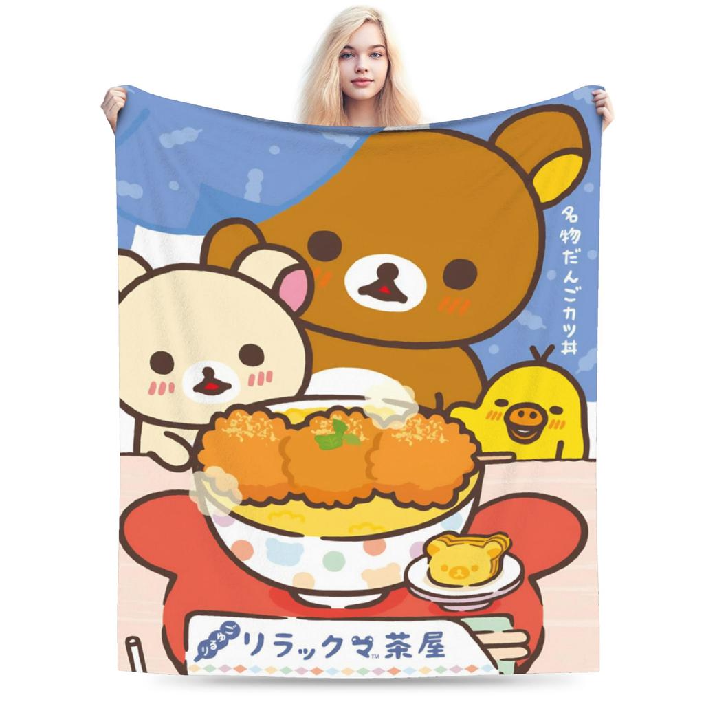 Rilakkuma Korilakkumas Blanket Quality Super Soft Throw Blanket Winter Boy Girl Couch Bed Aesthetic Bedspread