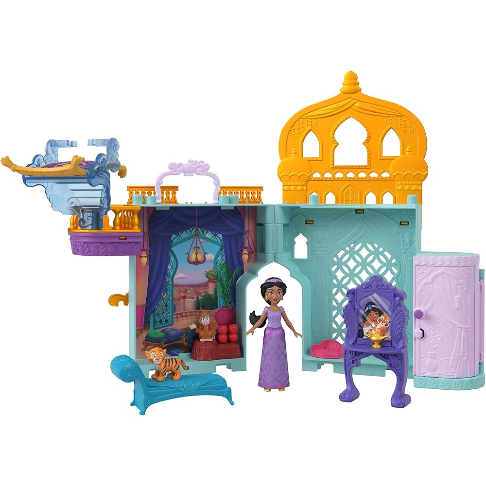 

Игровой набор Mattel Замок принцессы Жасмин из мультфильма «Аладдин» с мини-куклой для переодевания и ролевых игр, зеленый