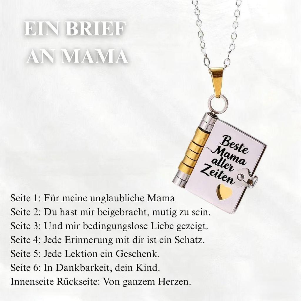 Europäische & Amerikanische Kreative Liebesbrief Titanstahl Halskette mit Gravur, Öffnbares Geschenk für Enkelin.