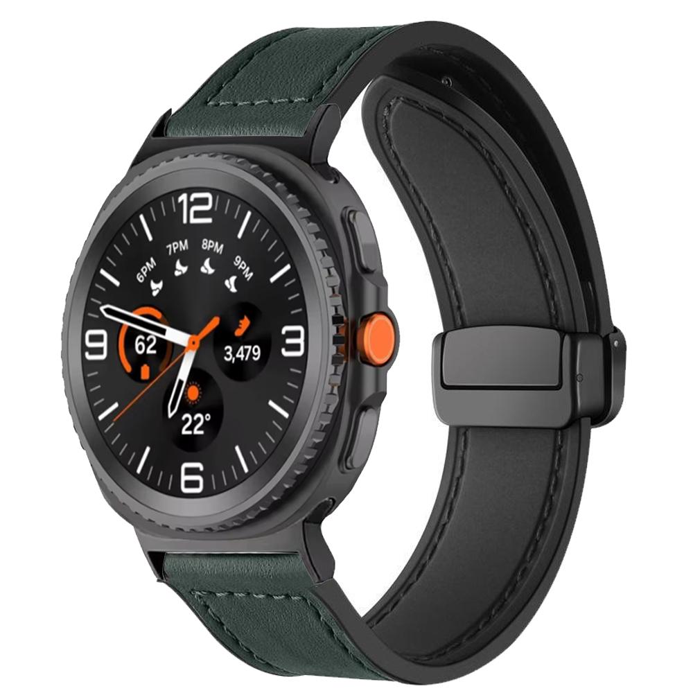 

Кожано-силиконовый ремешок для Samsung Galaxy Watch 8/8 classic 44/40мм 46мм Магнитная застежка Браслет для Galaxy Watch 8 Ultra Ремешок Galaxy Ultra 47mm