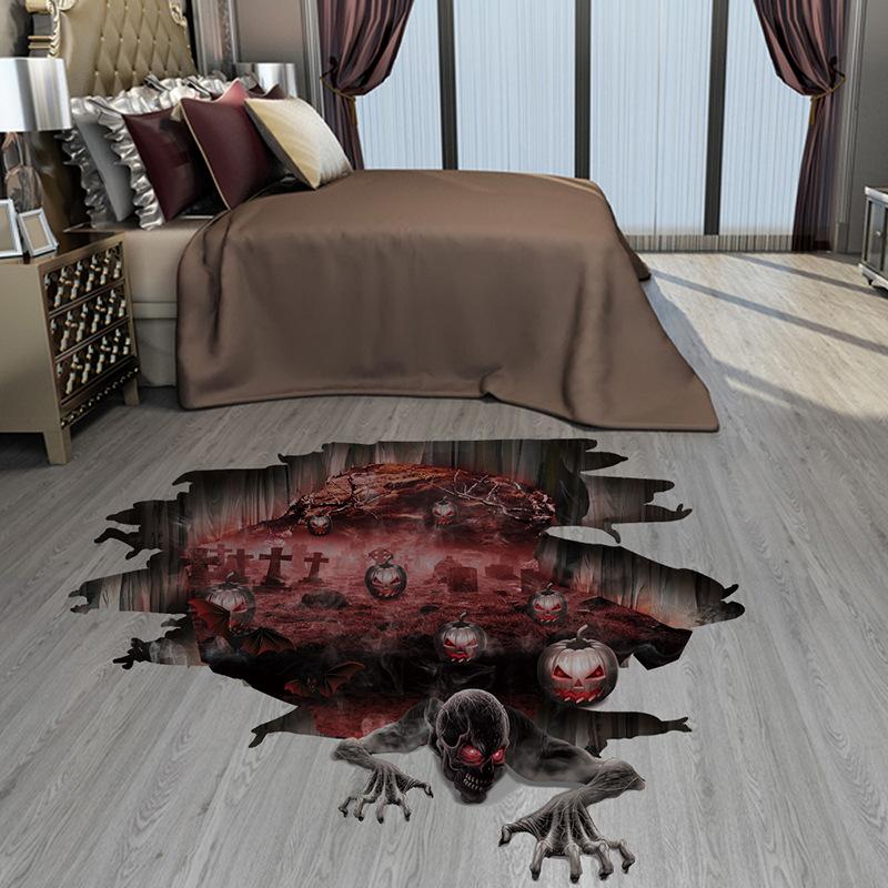 Halloween Floor Stickers 2025 Scary Skeleton Decals for Mall Bar Party Halloween Decorations Spooky Gathering Supplies