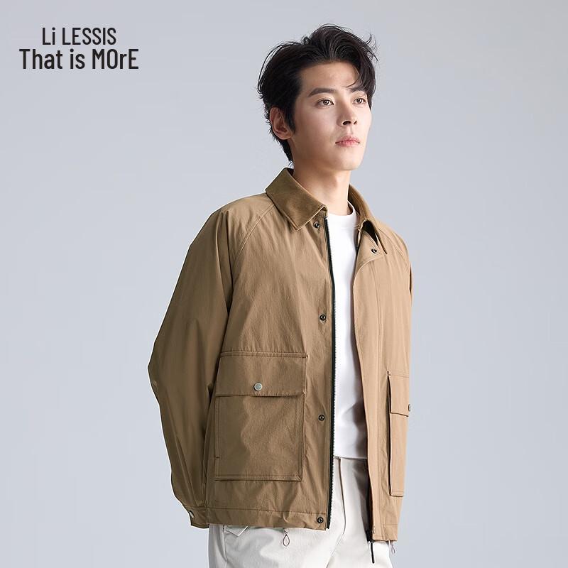 

Men s Contrasting Collar Lightweight Casual Jacket M (165)