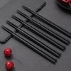 Bookwarm Non-Slip Chopsticks Set 10 Commercial Use Dishwasher Safe Eco-Friendly Reusable (Black)