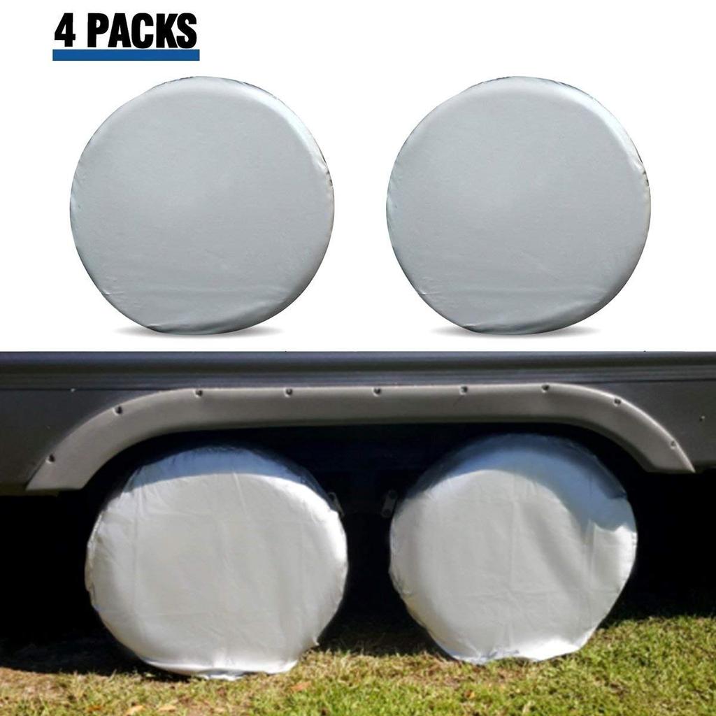 Universal 27 29 inches Tire Covers Pack RV Wheel Trailer Car Truck Sun Protector