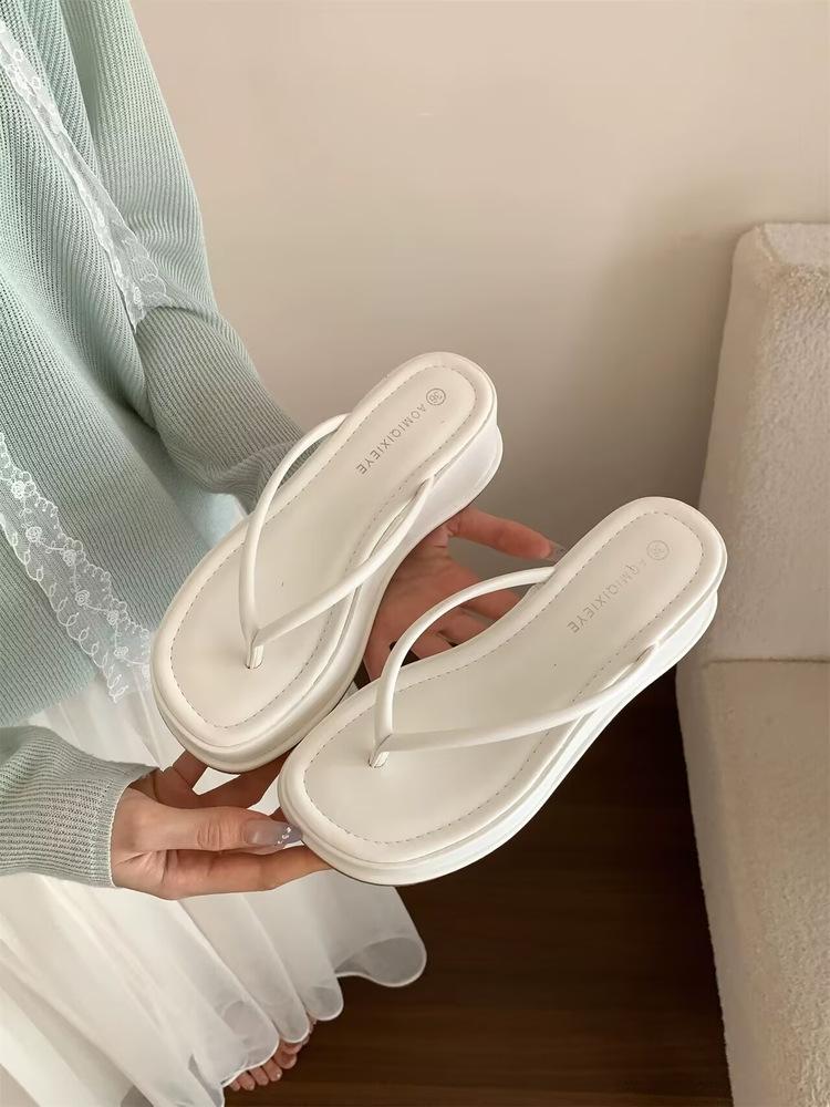 

Модные повседневные шлепанцы 2025 нишевые универсальные повседневные шлепанцы на платформе женские удобные и трендовые для улицы 39