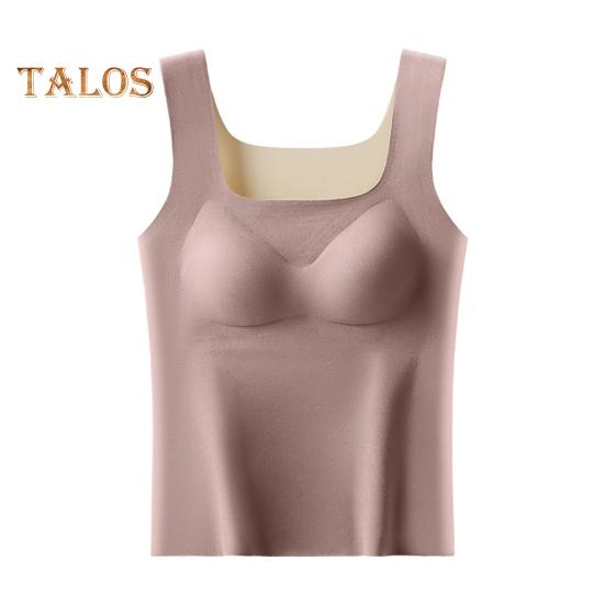 

Зимний женский терможилет с нагрудными накладками, бесшовный бархатный, быстрая фиксация температуры, согревающий, квадратный вырез, облегающий, эластичный, без рукавов, внутренняя одежда L хаки