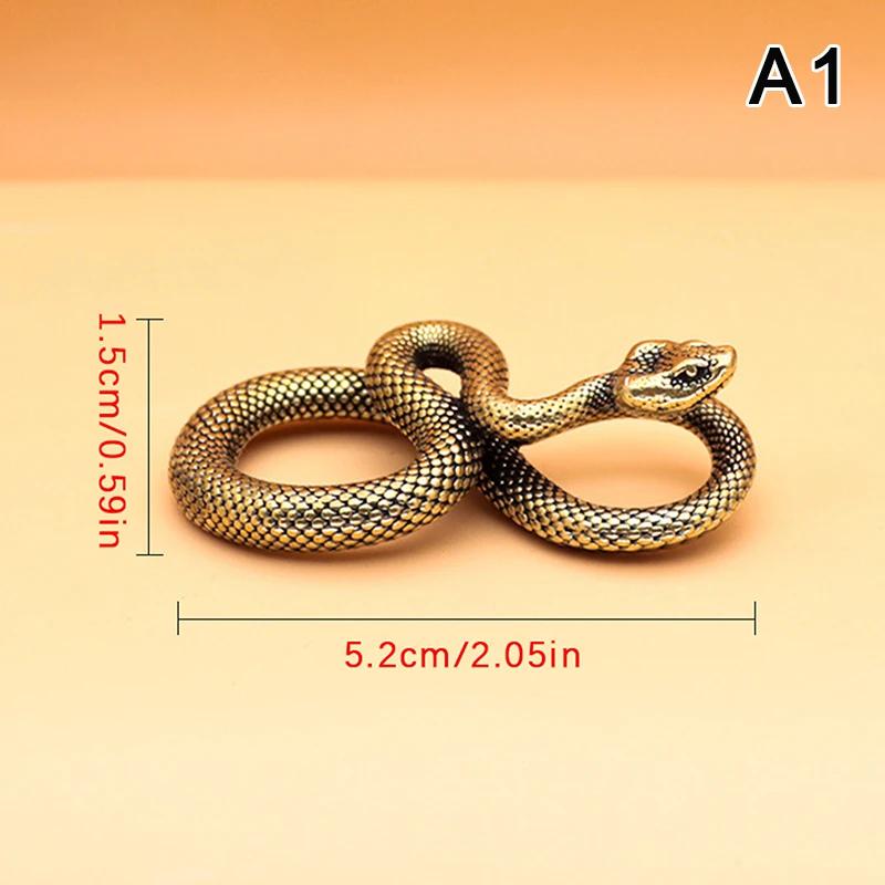 Copper Brass Mini Snake Antique Bronze Decor Figurines for Interior Decoration Desktop Ornament Pure Copper Miniatures Statue