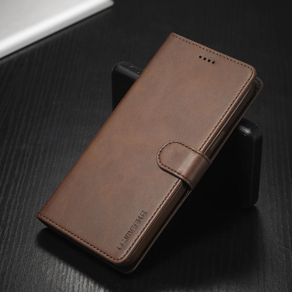 Folding Leather Phone Case For iPhone 16 15 13 12 14 11 Pro XS Max XR X 7 8 Plus Wallet Cover with Crad Holder Kickstand