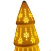 2x Ceramic Christmas Tree Statues with Light Tabletop Ornament Sculpture up for
