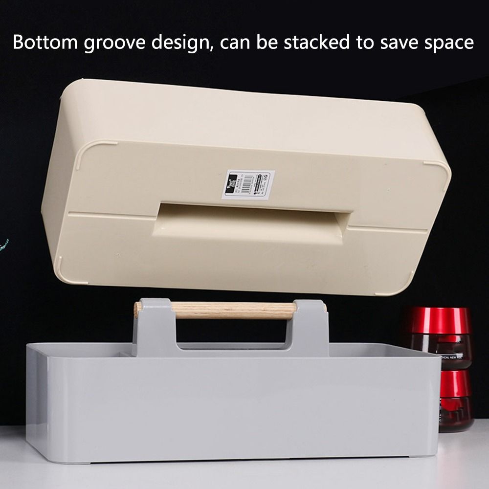 Plastic Stationery Finishing Box Multi-compartment Divided Baskets Desktop Storage Case  Makeup