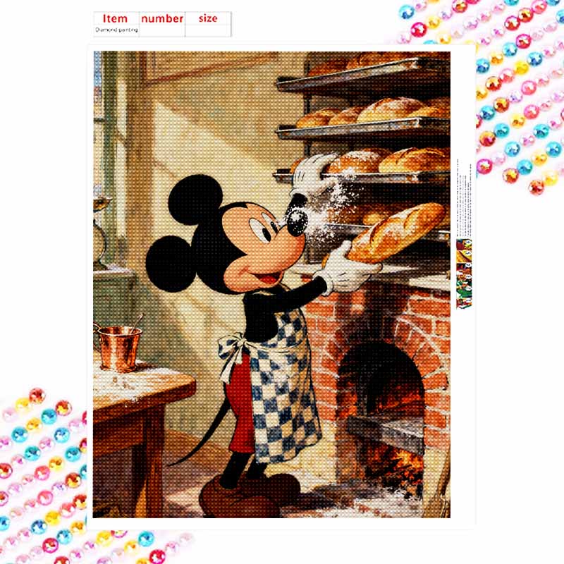 Disney 5D diamond painting set Mickey Mouse baking DIY handmade diamond painting art production diamond decorative painting