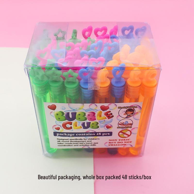 Heart-Shaped Mini Bubble Wand - Portable Star Shaped Blower for Kids