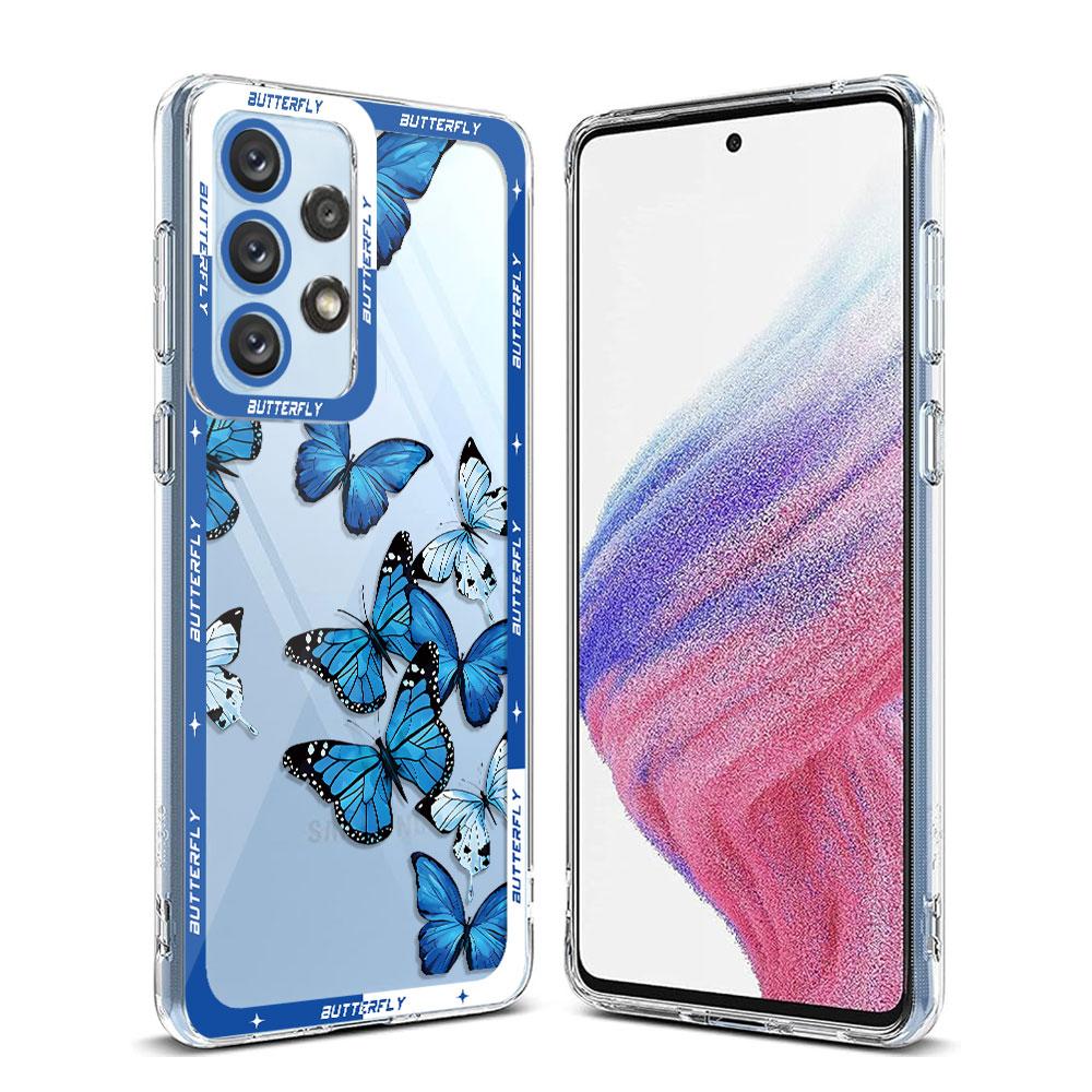 Capa Retro Butterfly Pattern Phone Case for Samsung Galaxy A23 A33 A24 A34 A13 A73 5G A14 4G A25 A54 A15 Cover Clear Silicone