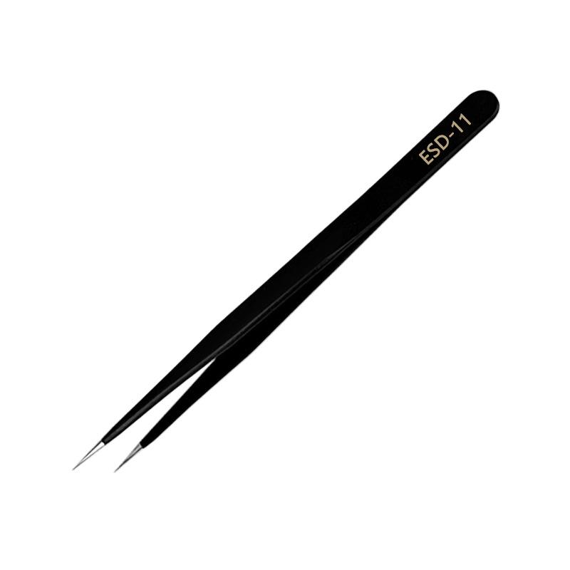 

Anti-static Tweezers Set: 9-Piece Canvas Bag with Bent & Pointed Tips for Hair Removal & Repair