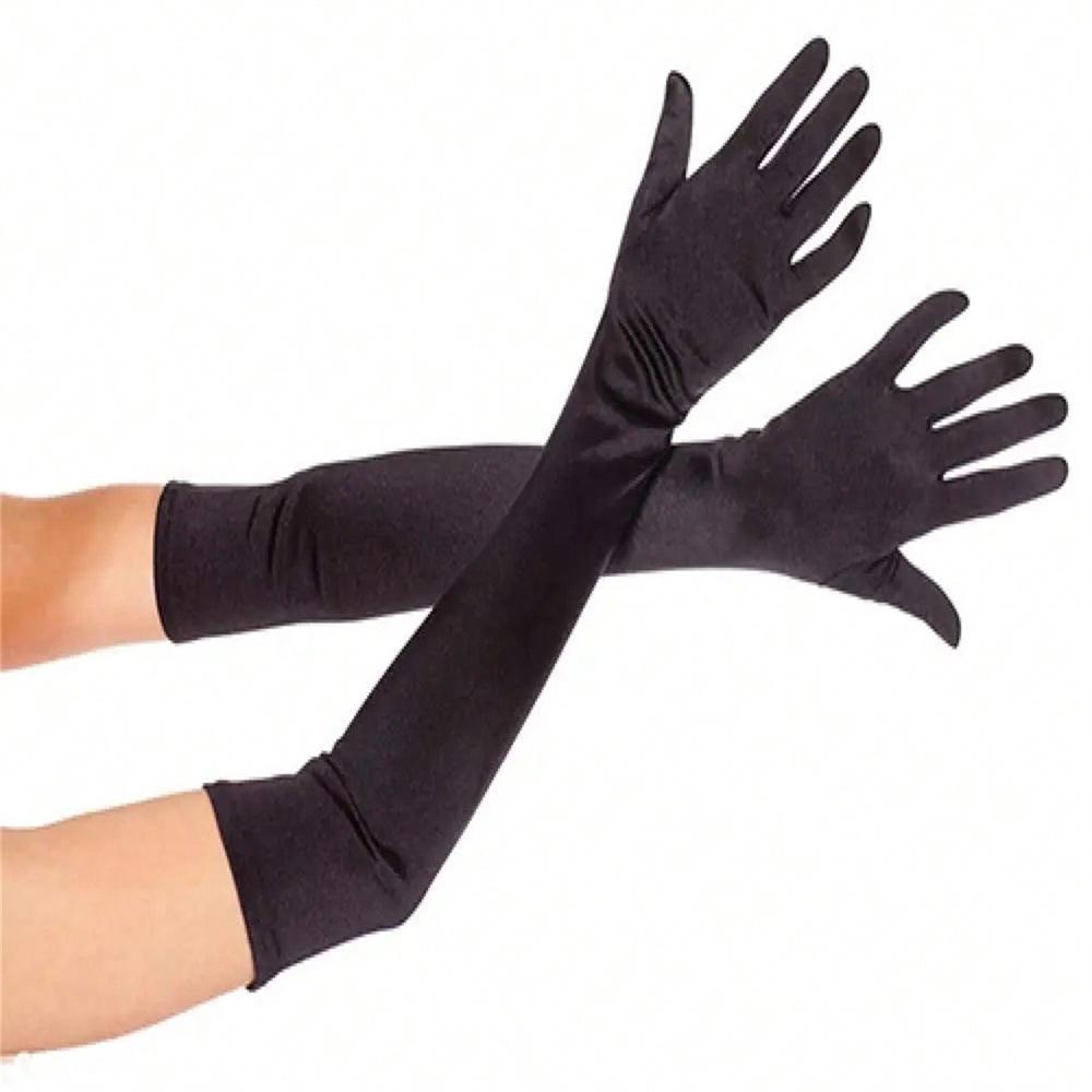 1 Pair Of Women's Extended Stretch Gloves Summer Thin Dance Performance Wedding Gloves Over The Elbow