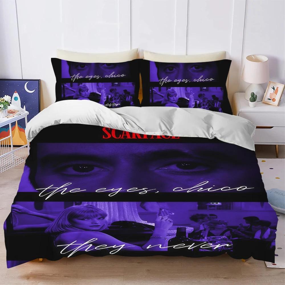 Scarface Tony Montana Q Duvet Cover Pillowcase Bedding Set Kids Boy Girl Bedroom Decoration Single/Double/Queen Large Size Gift