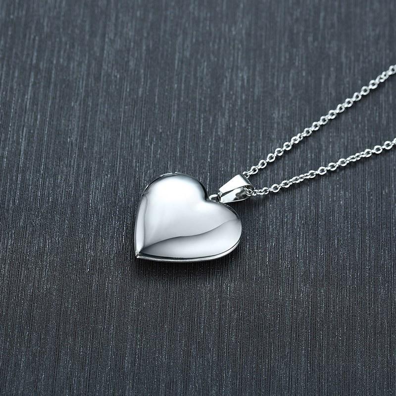 Collane Ciondolo Medaglione Cuore Ovale Floreale Delicato per Donna, Acciaio Inossidabile Cornice Foto Promessa Amore Ricordo Regalo