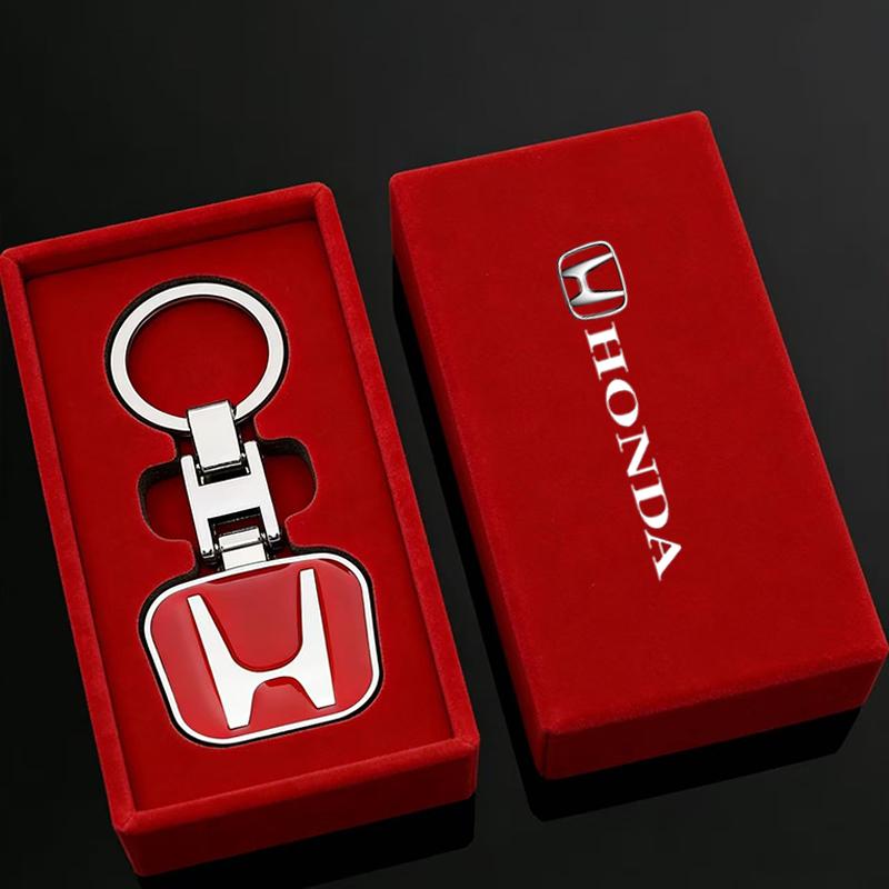 3D Metal Honda Badge Keychain Keyring Emblem Car Accessories For Honda CRX Pilot B-series D-series H-series Civic FIT CRV Accord JS1