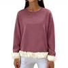 Women's Casual Round Neck Long Sleeve Sweatshirt Solid Color Sweatshirt