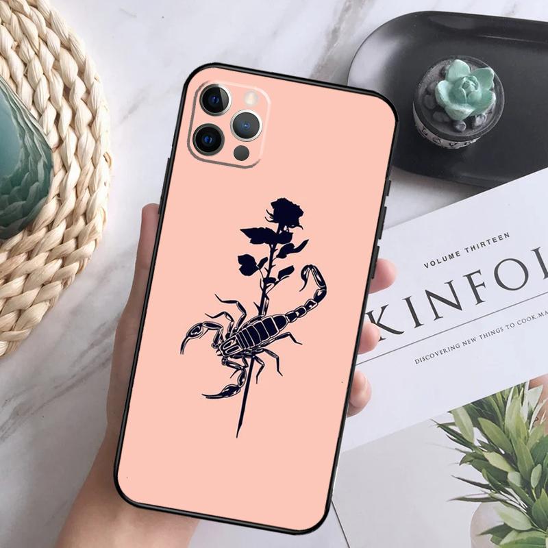 Custodia Animale Scorpione Per iPhone 15 11 12 13 14 Pro Max XS XR X 7 8 Plus 12 13 Mini 16 Pro Max Cover Morbida